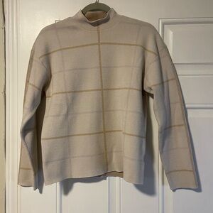 Anthropologie Ivanna Lizzie Mock Neck Windowpane Sweater